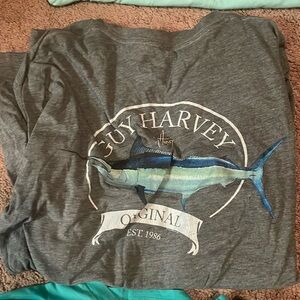 grey long sleeve guy harvey shirt